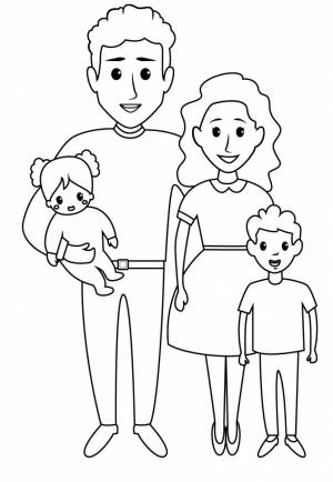 Раскраска моя семья для детей 3 4 лет #31 #406245