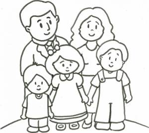 Раскраска моя семья для детей 3 4 лет #32 #406246