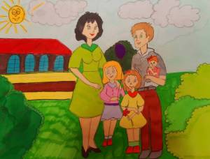 Раскраска моя семья для детей 4 5 лет #34 #406287