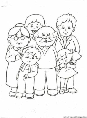 Раскраска моя семья для детей 5 6 лет #5 #406297