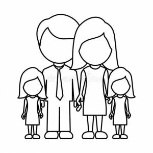 Раскраска моя семья из 4 человек мама папа сестра и сестра #10 #406380