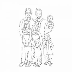 Раскраска моя семья из 4 человек мама папа сестра и сестра #11 #406381