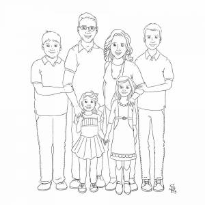 Раскраска моя семья из 4 человек мама папа сестра и сестра #32 #406402