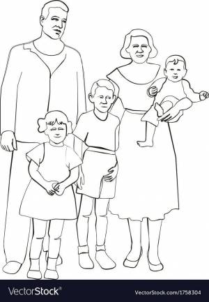 Раскраска моя семья из 4 человек мама папа сестра и сестра #33 #406403