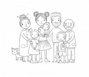 Раскраска моя семья из 4 человек мама папа сестра и сестра #34 #406404