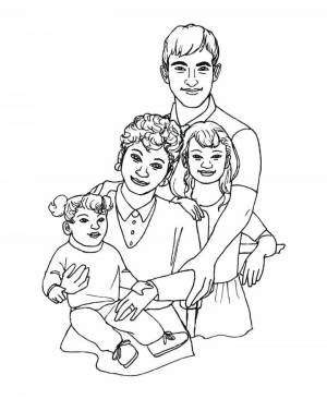 Раскраска моя семья из 4 человек мама папа сестра и сестра #39 #406409