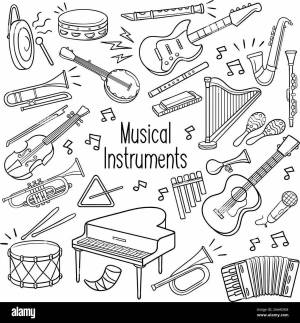 Раскраска музыкальные инструменты 1 класс #10 #407004