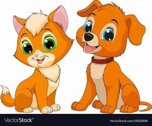 Раскраска мультик кошечки собачки для детей #1 #407355