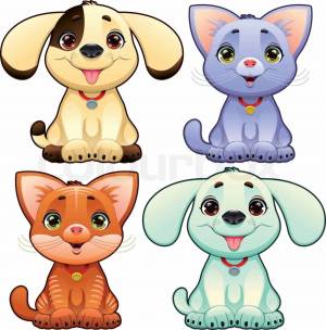 Раскраска мультик кошечки собачки для детей #5 #407359