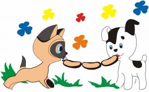 Раскраска мультик кошечки собачки для детей #33 #407387