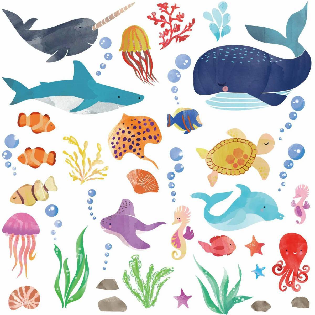 Морские обитатели морей и океанов для детей #20