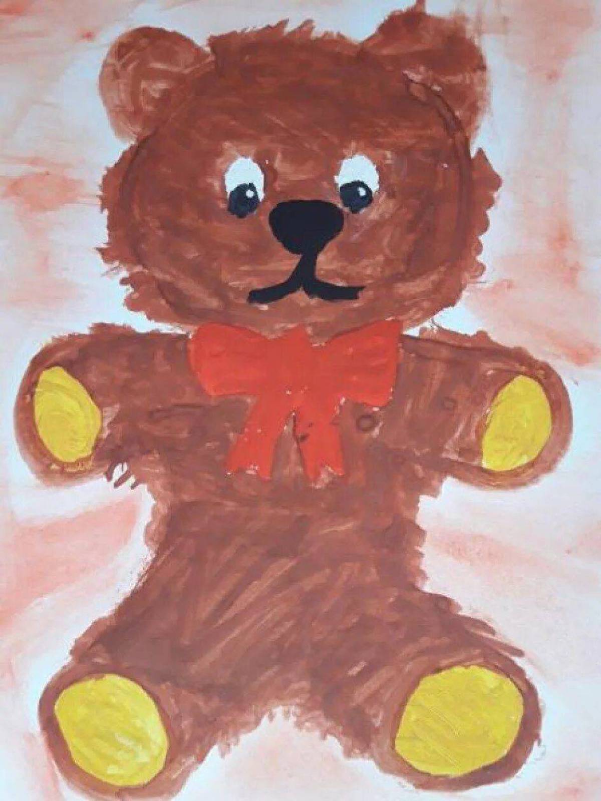 Любимую игрушку медвежонок. Рисунок на тему любимая игрушка. Рисование мишка в средней группе. Рисование медведя в старшей группе. Рисование моя любимая игрушка.