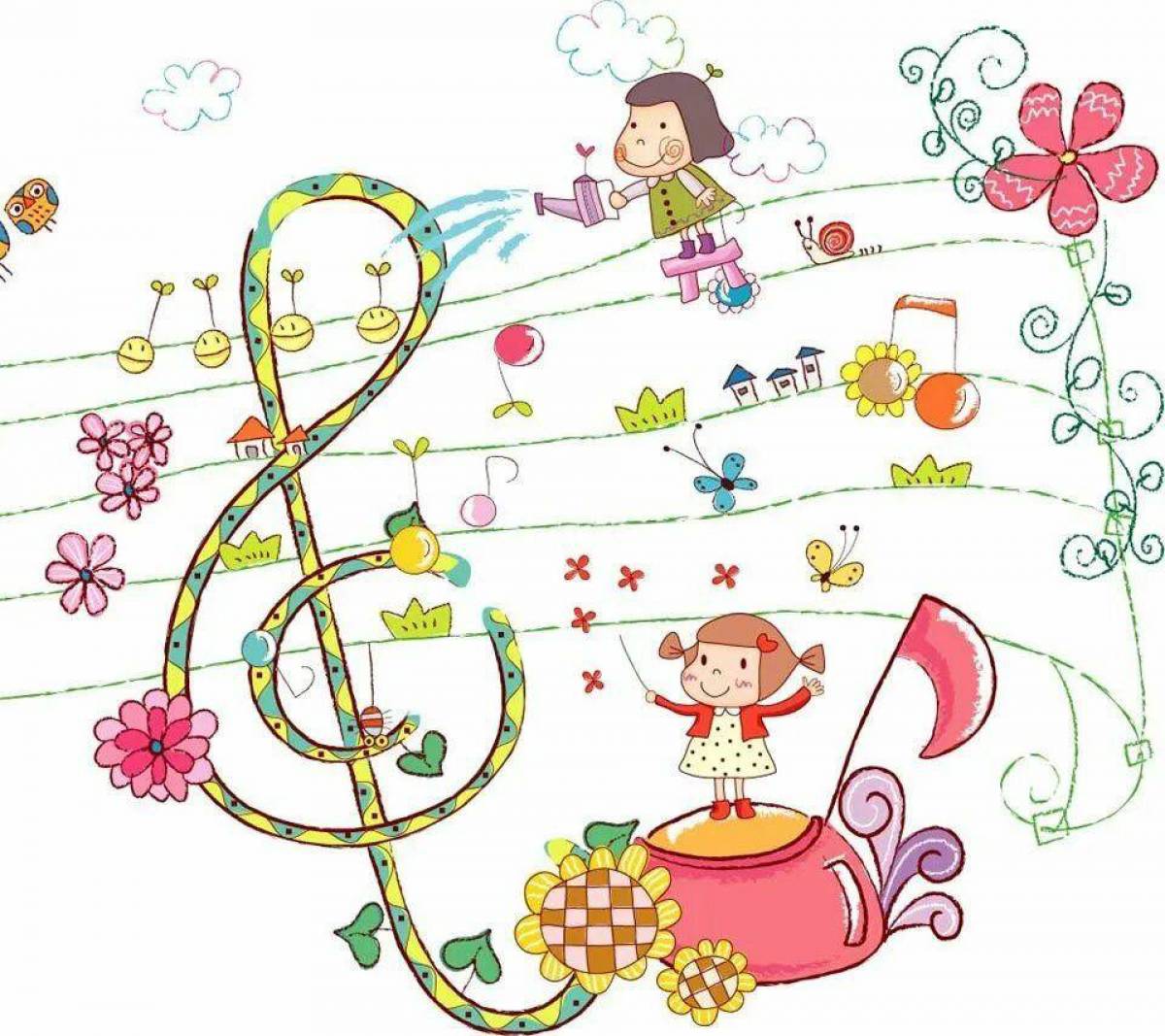 Волшебный мир звуков. Музыкальные рисунки. Рисунок на музыкальную тему. Картинка нотки для детей на прозрачном фоне. Нотки рисунок для детей.