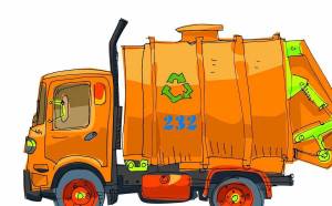 Раскраска мусоровоз для детей 3 4 лет #6 #408344