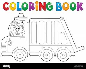 Раскраска мусоровоз для детей 3 4 лет #20 #408358