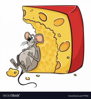 Раскраска мышка с сыром #8 #409290