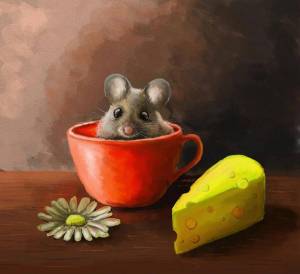 Раскраска мышка с сыром #10 #409292