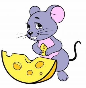 Раскраска мышка с сыром #12 #409294