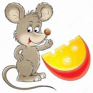 Раскраска мышка с сыром #13 #409295