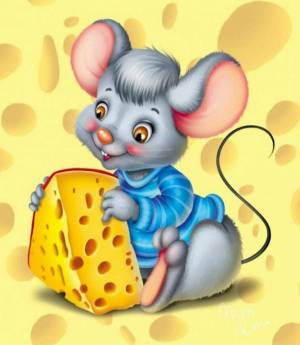 Раскраска мышка с сыром #19 #409301