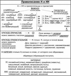 Раскраска н и нн в словах разных частей речи #38 #410166