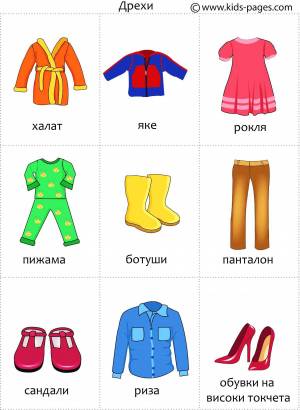 Раскраска на английском для детей одежда #3 #410472