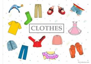 Раскраска на английском для детей одежда #13 #410482