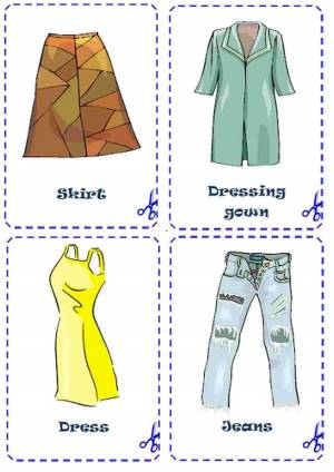 Раскраска на английском для детей одежда #15 #410484