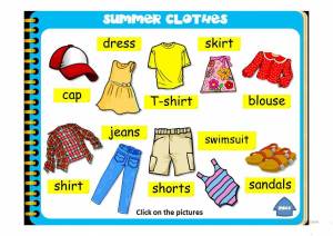 Раскраска на английском для детей одежда #34 #410503