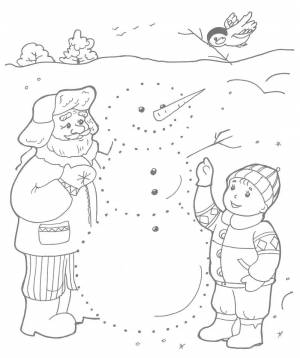 Раскраска на зимнюю тему для детей 4 5 лет #28 #411398