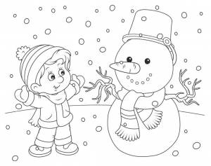 Раскраска на зимнюю тему для детей 4 5 лет #34 #411404