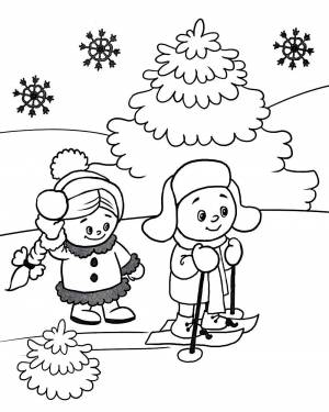 Раскраска на зимнюю тему для детей 6 7 лет #2 #411411