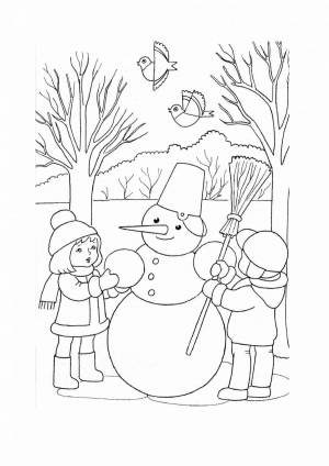 Раскраска на зимнюю тему для детей 6 7 лет #3 #411412