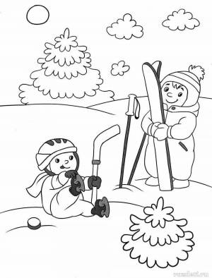Раскраска на зимнюю тему для детей 6 7 лет #9 #411418