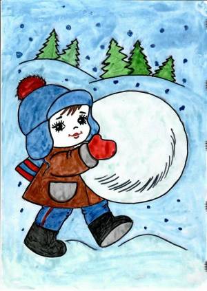 Раскраска на зимнюю тему для детей 6 7 лет #16 #411425