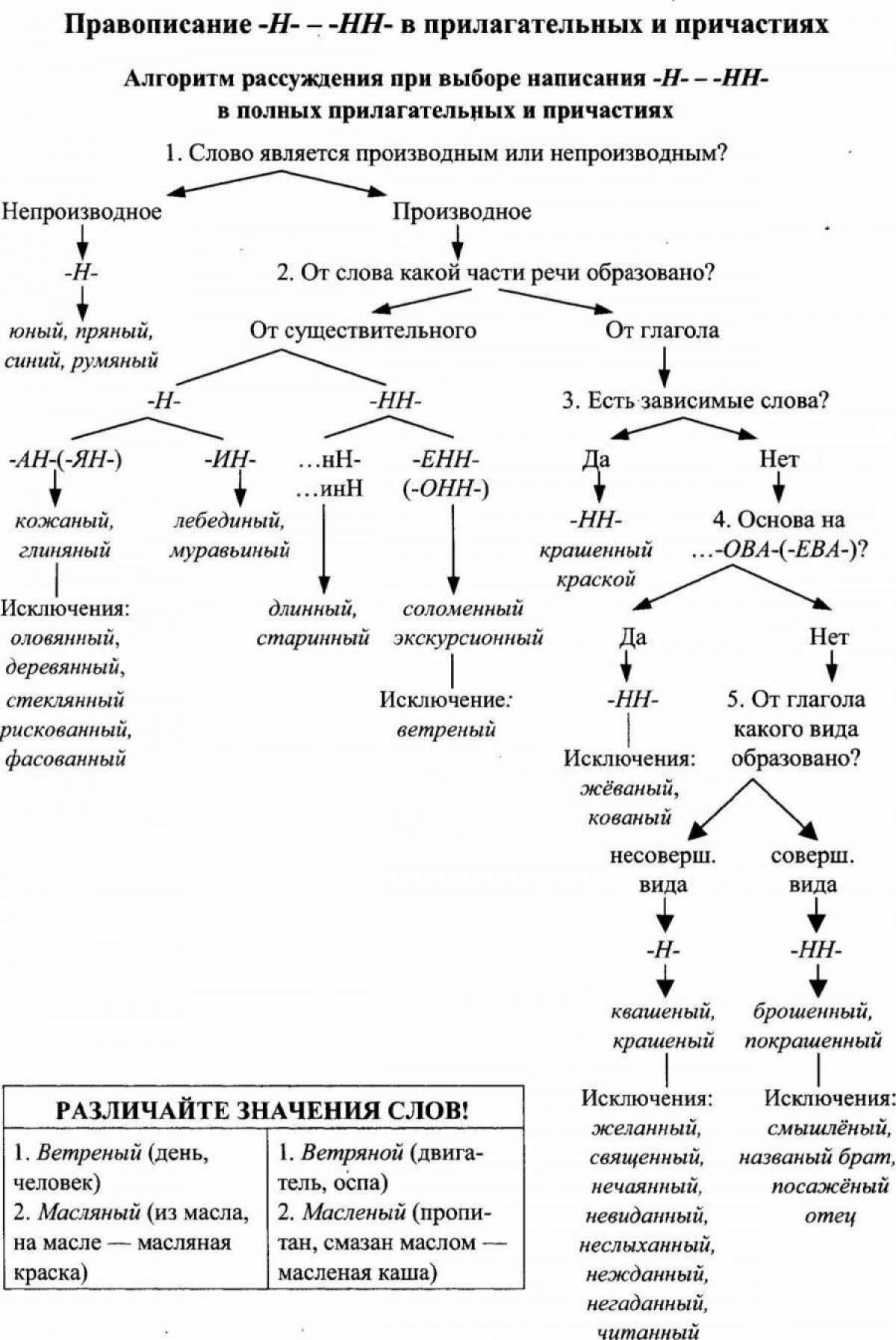 Н и нн в словах разных частей речи #28