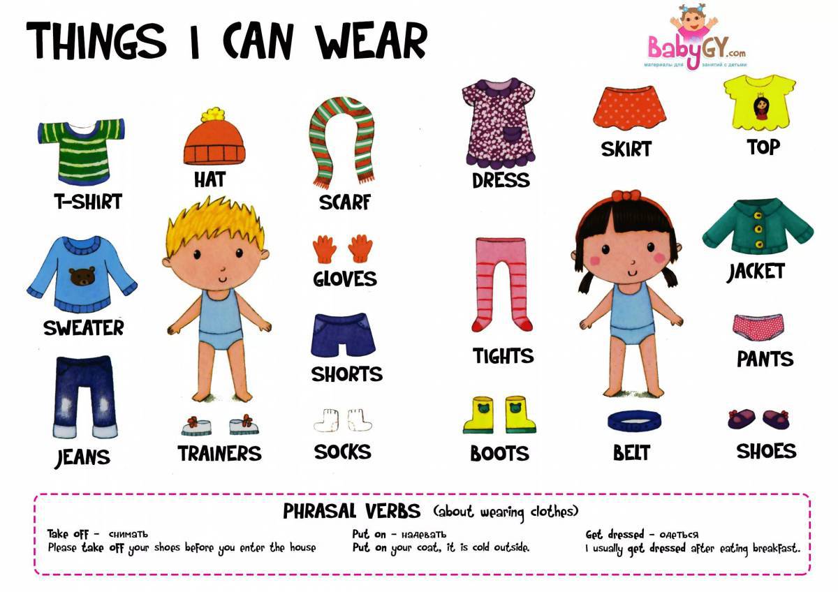 На английском для детей одежда #2