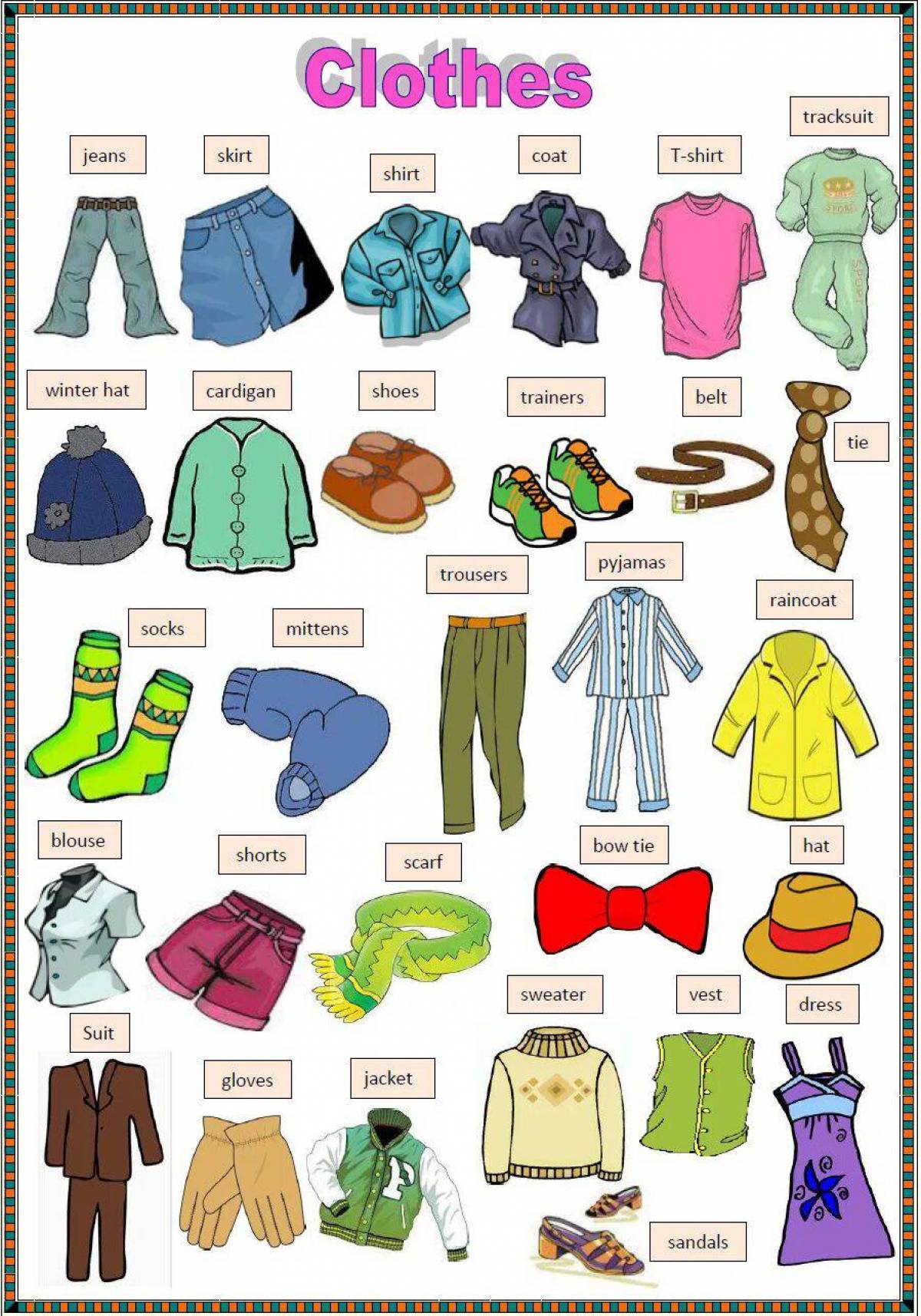 На английском для детей одежда #36