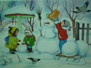 Раскраска на тему зима для детей 2 3 лет #8 #412519