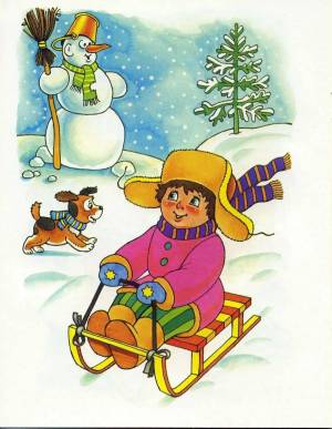 Раскраска на тему зима для детей 3 4 лет #7 #412557