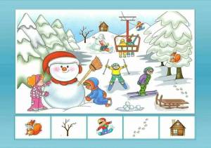 Раскраска на тему зима для детей 3 4 лет #28 #412578