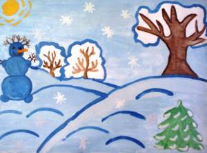 Раскраска на тему зима для детей 3 4 лет #32 #412582
