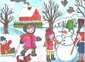 Раскраска на тему зима для детей 3 4 лет #35 #412585