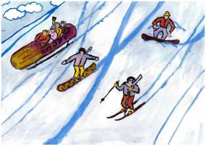 Раскраска на тему зимние виды спорта #25 #412692