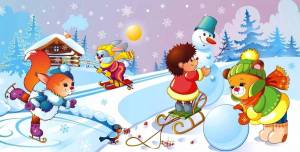 Раскраска на тему зимние забавы для детей 3 4 лет #4 #412903