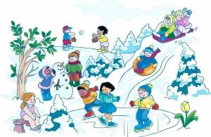 Раскраска на тему зимние забавы для детей 3 4 лет #12 #412911
