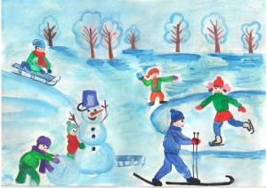 Раскраска на тему зимние забавы для детей 3 4 лет #27 #412926