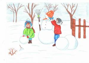 Раскраска на тему зимние забавы для детей 3 4 лет #30 #412929