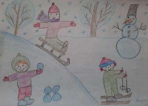 Раскраска на тему зимние забавы для детей 3 4 лет #32 #412931