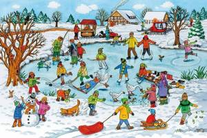 Раскраска на тему зимние забавы для детей 3 4 лет #37 #412936